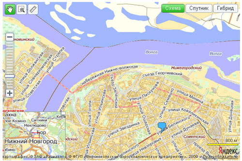 Пример Яндекс.Карты с маркером