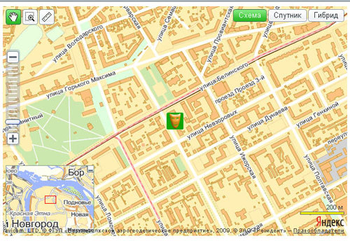Пример Яндекс.Карты с собственным маркером