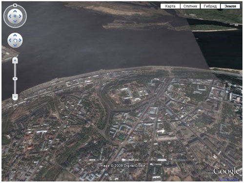 Google Earth вид в браузере