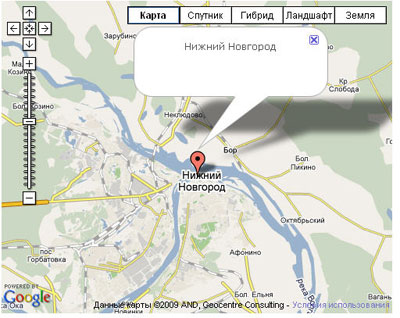 Простая карта с маркером - Google Maps для Joomla