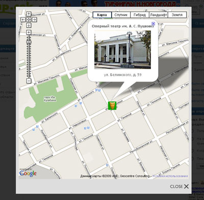 Карта во всплывающем окне - Google Maps для Joomla