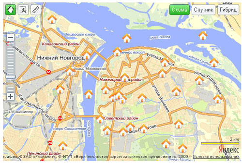 Рис.1 Яндекс.Карта на Вашем сайте с возможностью добавления меток пользователями – Продолжение-3