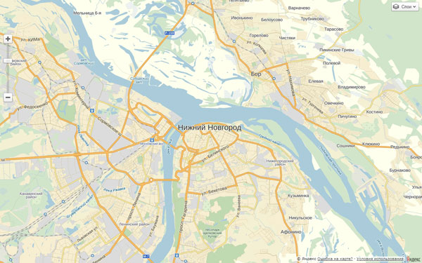 Элементы управления картой. Пример создания карты с использованием API Яндекс.Карт 2.1.