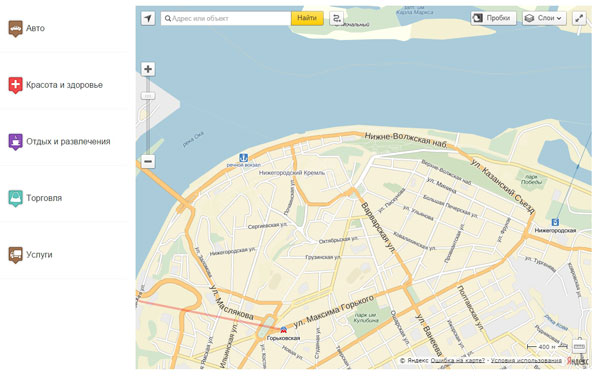 Справочник на карте, с использованием API Яндекс.Карт 2.1 Новая версия