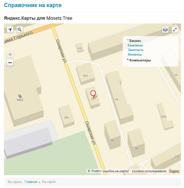 Модуль Яндекс.Карты для Mosets Tree - метки для категории Финансы